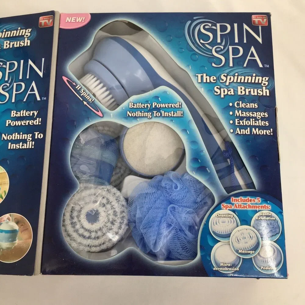 Spin Spa Spinning Spa Body Brush w/5 Attachments -As Seen on TV